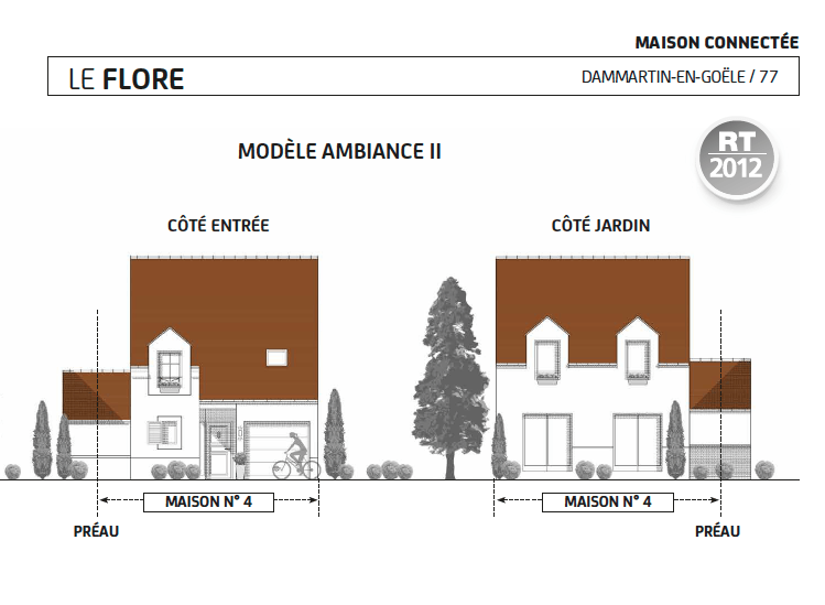 modèle Ambiance II, préau et garage, résidence le flore, dammartin en goelle, Paris, rez de chaussée