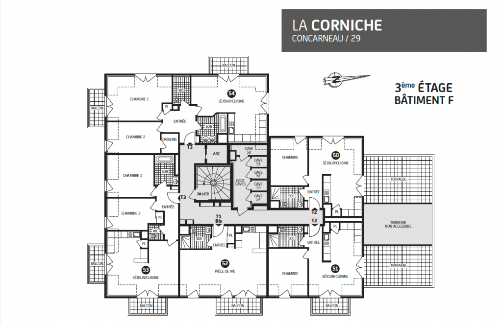 Plan batiment F-3° étage -la corniche II-concarneau-finistere-29