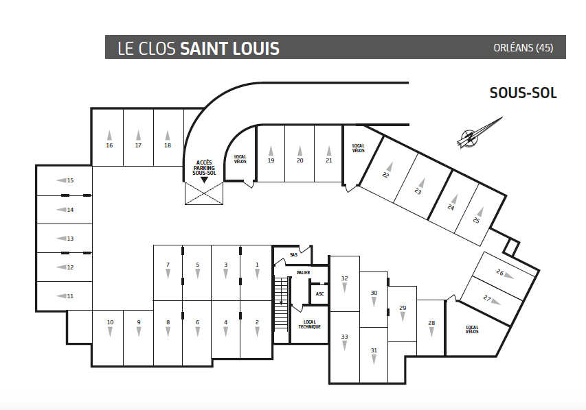 Plan de masse , sous sol, le clos saint louis , orléans, Paris vendome patrimoine