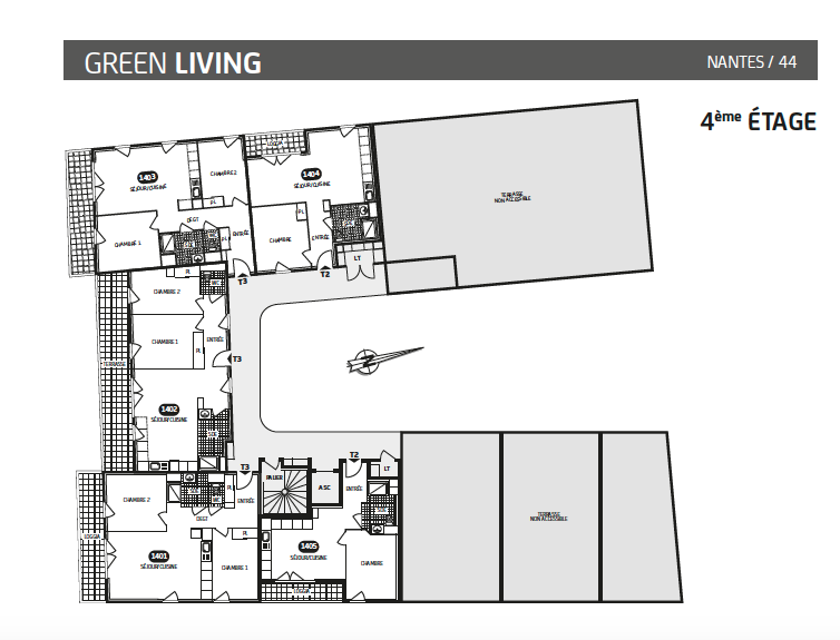 résidence Green Living, plan 4° étage, appartement loi pinel , NANTES