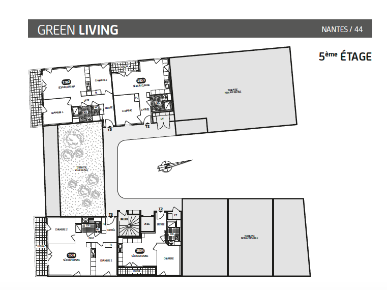 résidence Green Living, plan 5° étage, appartement loi pinel , NANTES