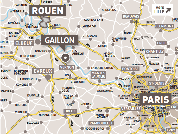 plan de situation Gaillon, Hall 2 ( Rouen)